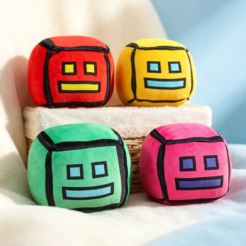 Square Smiling Face Plush Doll, Cube-Shaped Toy, Soft and Cute Throw Pillow, Tabletop Decoration, Adorable Square Doll, Gift