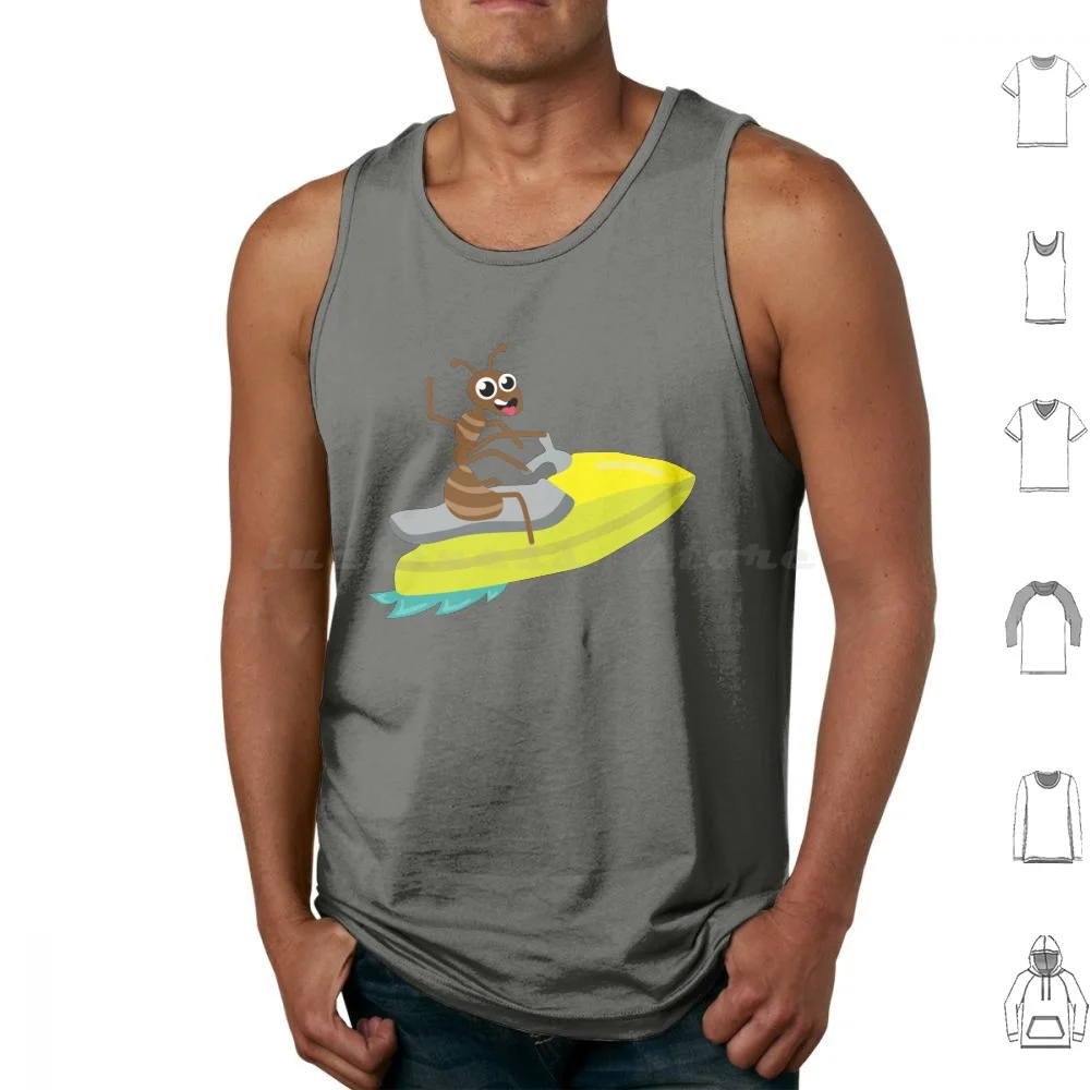 Ant Riding A Sea Doo Tank Tops Print Cotton Ant Riding Sea Doo Seadoo Ant On A Seadoo Ant On A Sea Doo Letterkenny