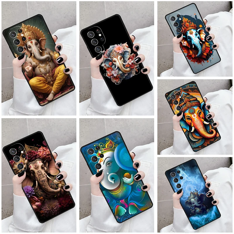 Phone Case For Samsung Galaxy S24 S23 S21fe S22 Ultra Plus Note 10 20 S8 S9 S10 Cover Ganesh Elephant God