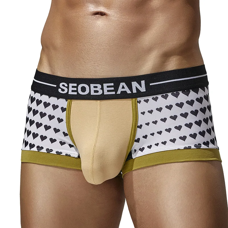 Print Bulge Underwear for Men Sexy Low-rise U Convex Pouch Sports Boxer  Briefs Skinny Comfort Sweat Absorption Cool Feel Trunks