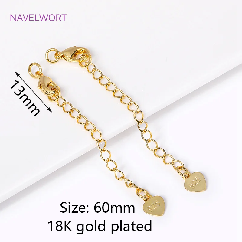 18 Karat vergoldet mit Karabinerverschlüssen, Endverlängerung, Schwanzkette, Verlängerungskette für Schmuckherstellung, DIY-Armband, Halskette – Detail 31