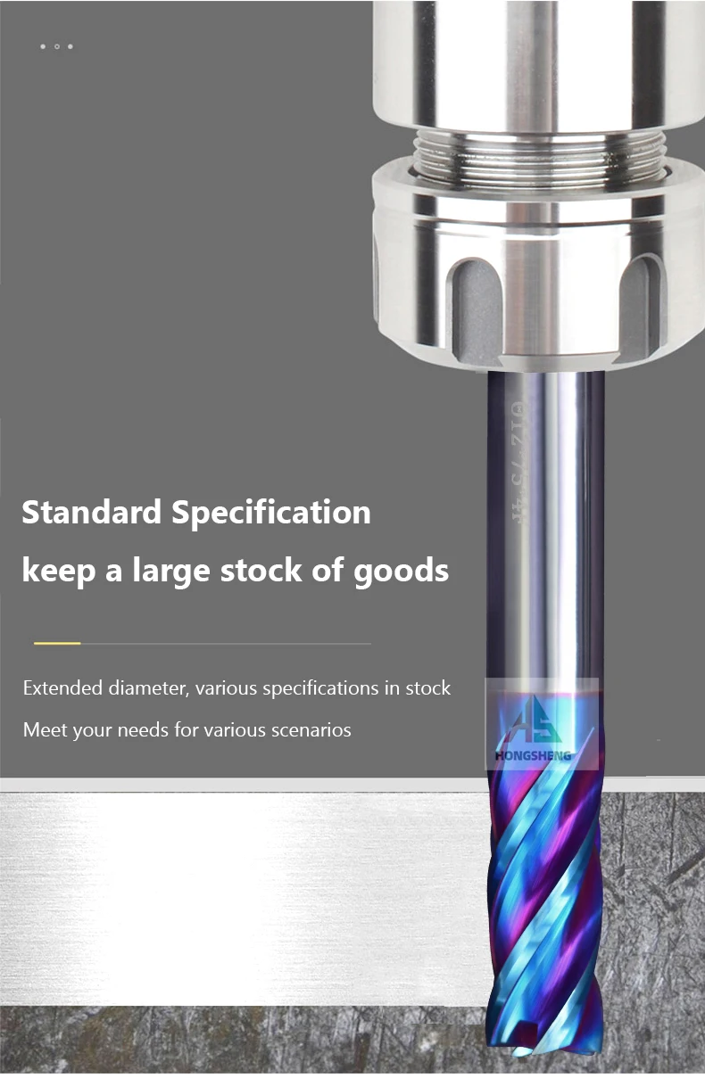 HRC65 Hartmetall-Schaftfräser mit 4 Schneiden 123456789 MM CNC Schneidwerkzeuge Legierung Hartmetall Fräsen Wolframstahl Bearbeitung Quadratischer Fräser – Detail 10
