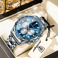Reloj deportivo POEDAGAR para hombre, resistente al agua, luminoso, cronógrafo, fecha, cuarzo, reloj de pulsera militar para hombre, relojes de acero inoxidable para hombre, Reloj