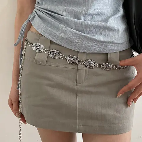 레트로 다목적 민족 스타일 금속 보헤미안 허리 체인 벨트 여성을위한 패션 스웨터 체인 허리 인감 바디 장식 액세서리