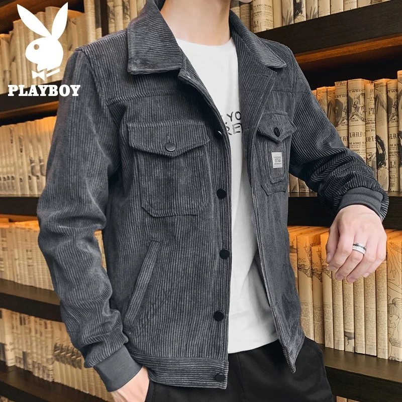 

Corduroy Jaet Men's Sli Collared Outerwear Trendy Brand Autumn New Arrival Youthful Polyester Nylon Fabric