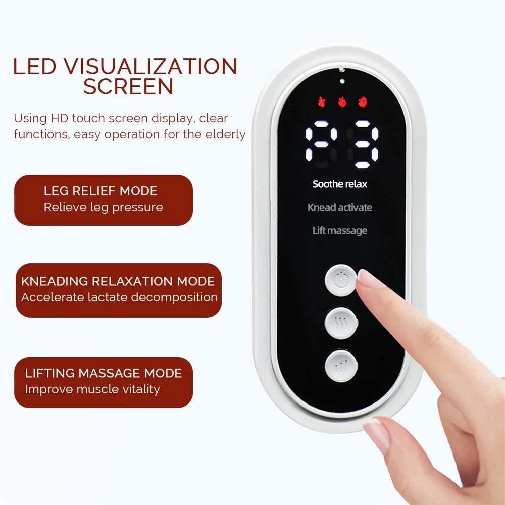 3in1 ضغط الهواء العجل مدلك 3 التروس الساخن ضغط وسادة هوائية كهربائية آلة تدليك الساق القدم العجل العضلات الاسترخاء الدورة الدموية #6
