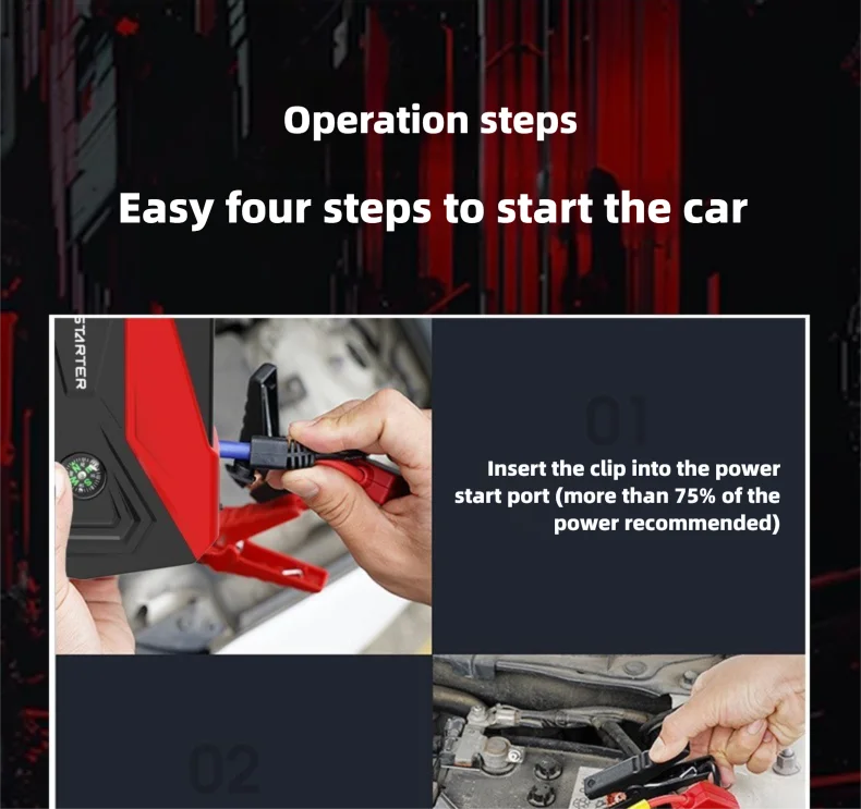 

Car emergency start power supply 12V emergency start device battery charging equipment Outdoor power(modelY6/with A toolbox)