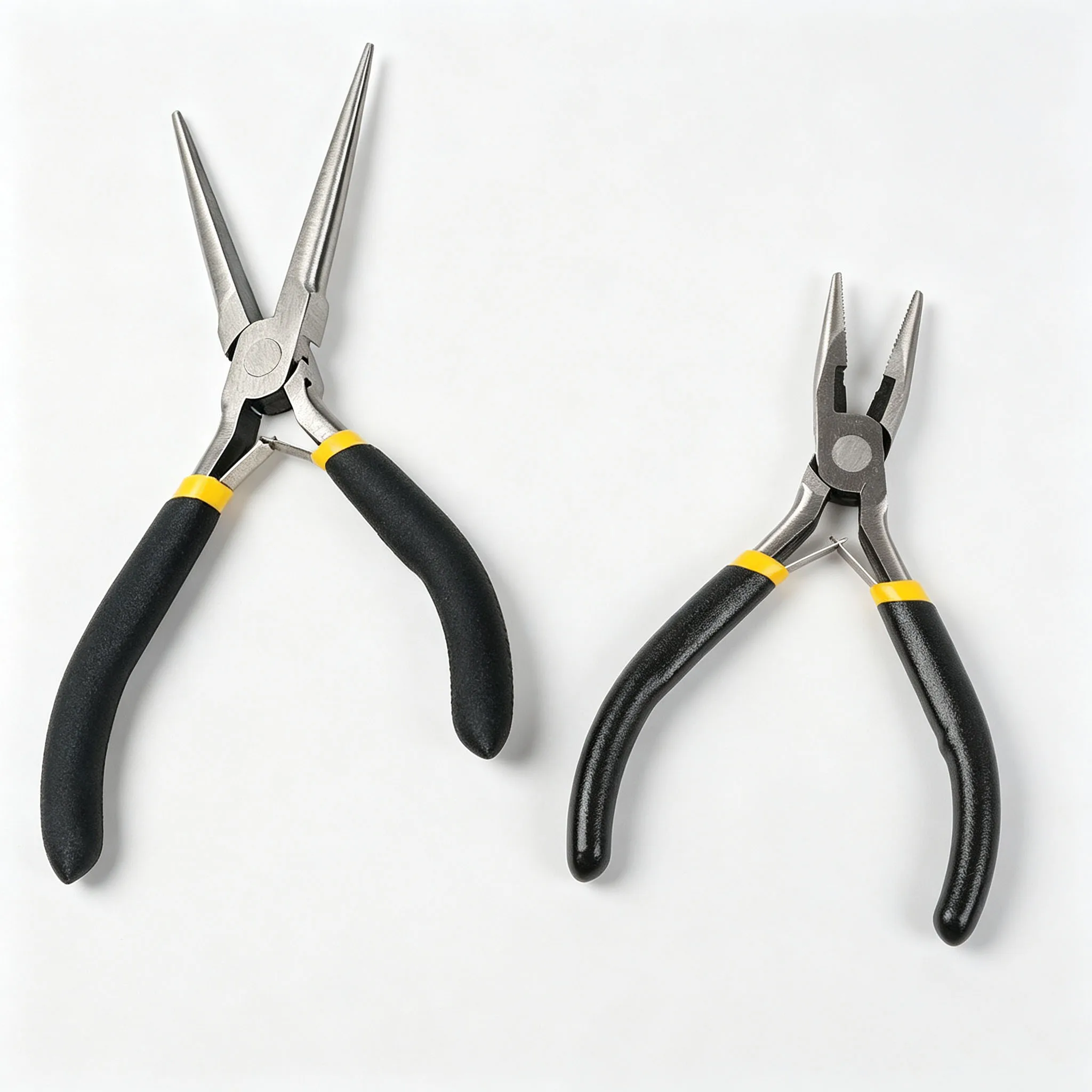 1Pcs Portable Durable Carbon Steel Forging Jewellery Pliers Light Weight Mini Pliers Hand Tools Round Flat Long Nose Pliers