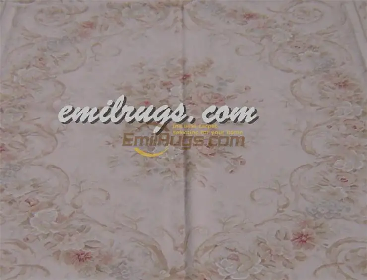 Hand Woven Pictorial French Aubusson Wool Elegant Floral Antique Handknotted  Wool Aubusson  Carpet Woven Wool Rug Carpet