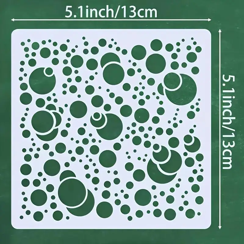 4Pcs Circle Pattern Stencils Reusable DIY Painting Templates for Wood Fabric Paper Wall Home Art Decor