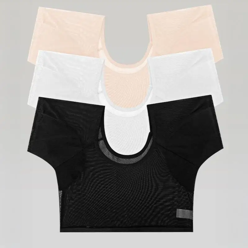 Waschbare Achselschweiß-Pads in T-Shirt-Form, ultradünn, atmungsaktiv, geruchskontrollierend, elastisch, für Frauen geeignet. – Detail 3