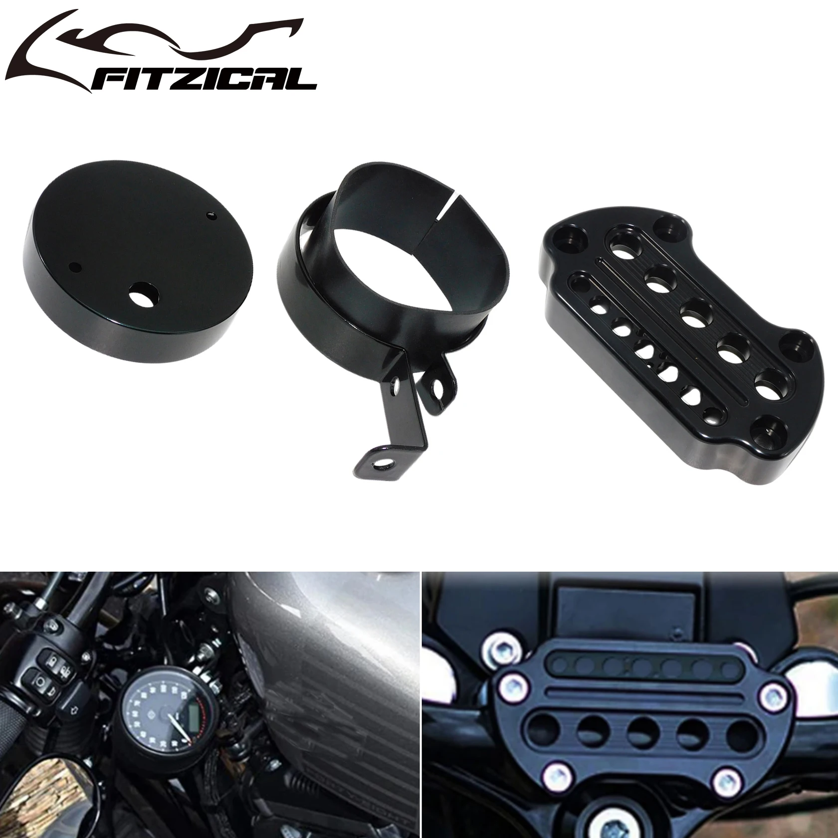 

Motorcycle Speedometer Bracket Relocation Cover Side Mount Cover Handlebar Clamp For Harley Sportster XL 883 Nightster 1993-Up