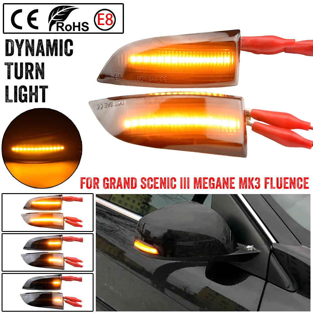 Picture 7: Dynamic Turn Signal Light LED Side Mirror Sequential Indicator Blinker For Renault Megane MK3 Scenic Fluence Latitude Laguna