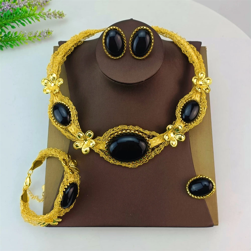 EMMA New Fashion Brazilian Goldplated Jewelry Set African Luxury Women Wedding Handmade Jewelry Accessories Birthday Gift