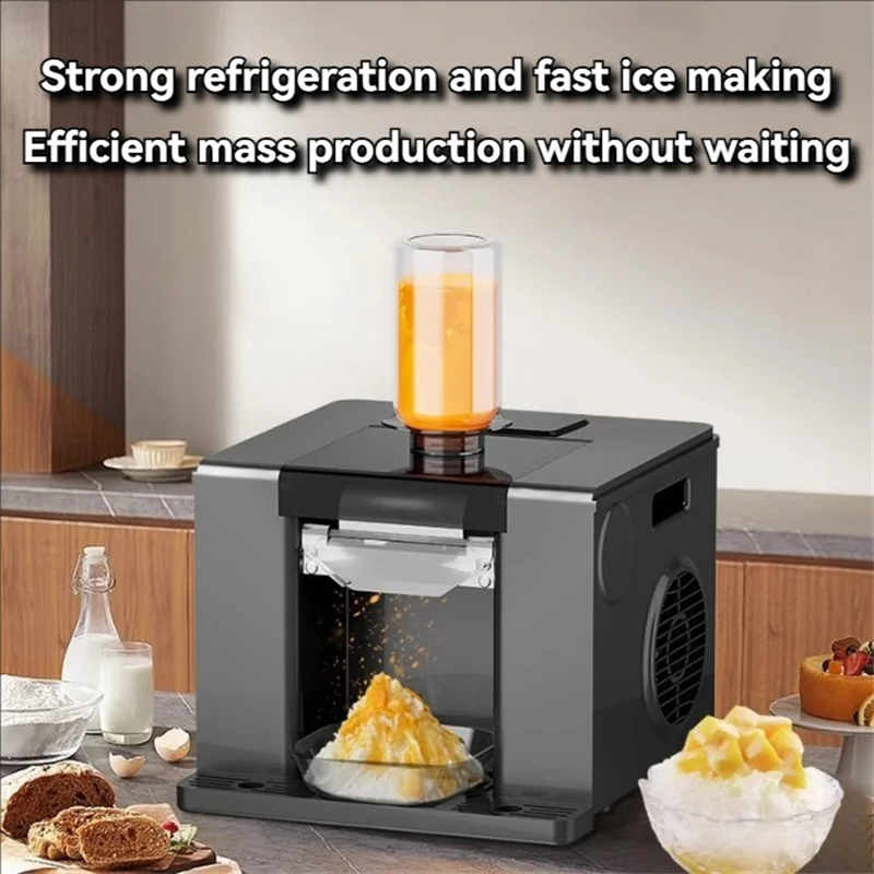 Air-cooled Snowflake Ice Machine Small Snow Continuous Cooled Bingsu Shaver Smoothie Crusher 110V/220V-50Hz
