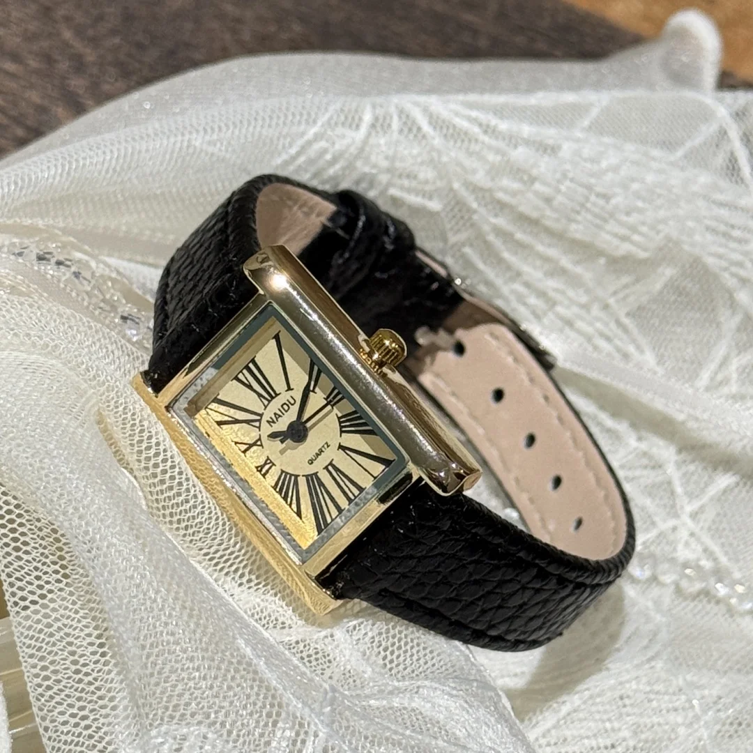 Relojes informales con números romanos para mujer, esfera cuadrada, correa de cuero, reloj de pulsera de cuarzo a la moda para mujer, reloj femenino