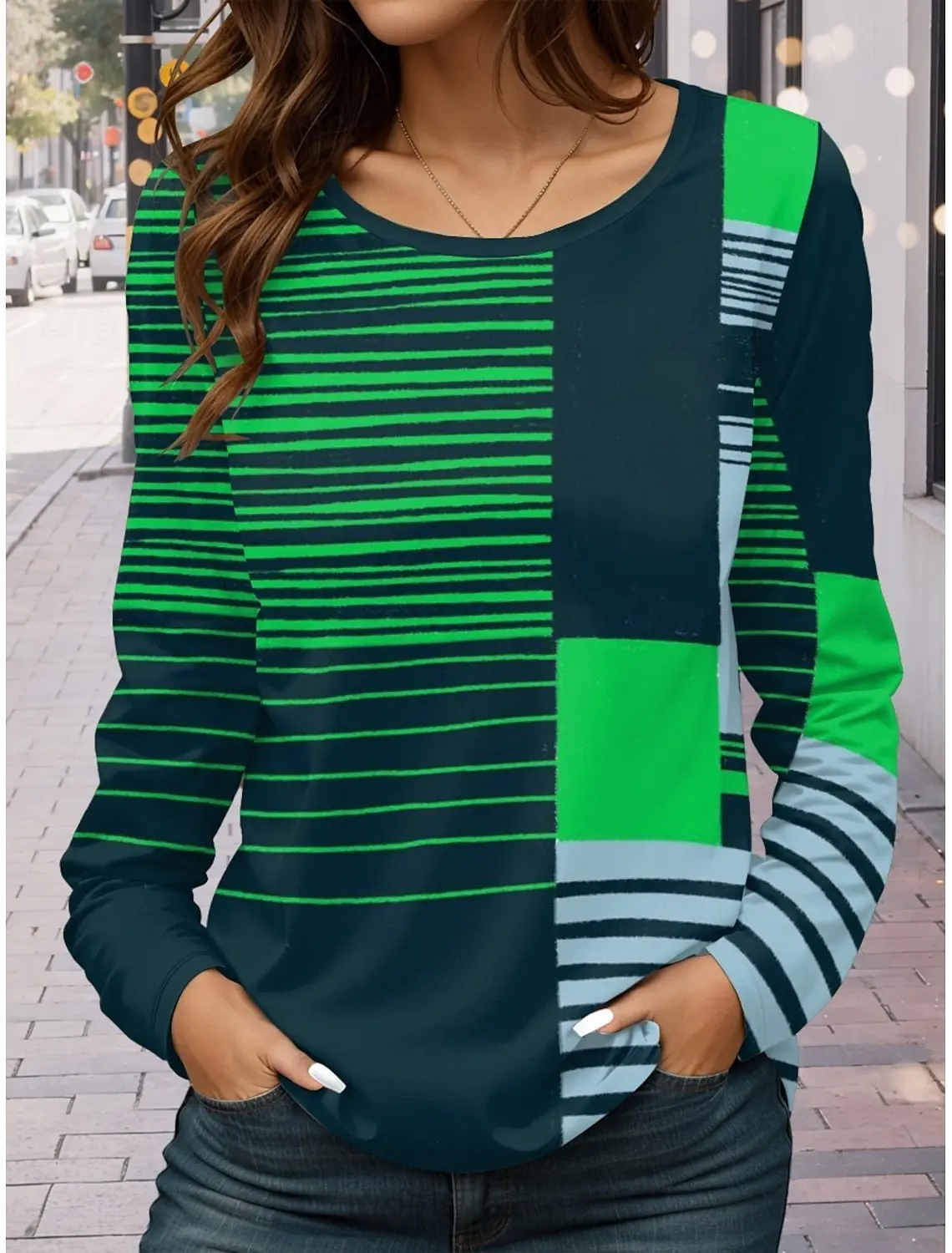 

Fashion Women's Graphic O-Neck Long Sleeve T-Shirt y2k Casual Tops Womens Clothing Harajuku Female Clothing Pullover