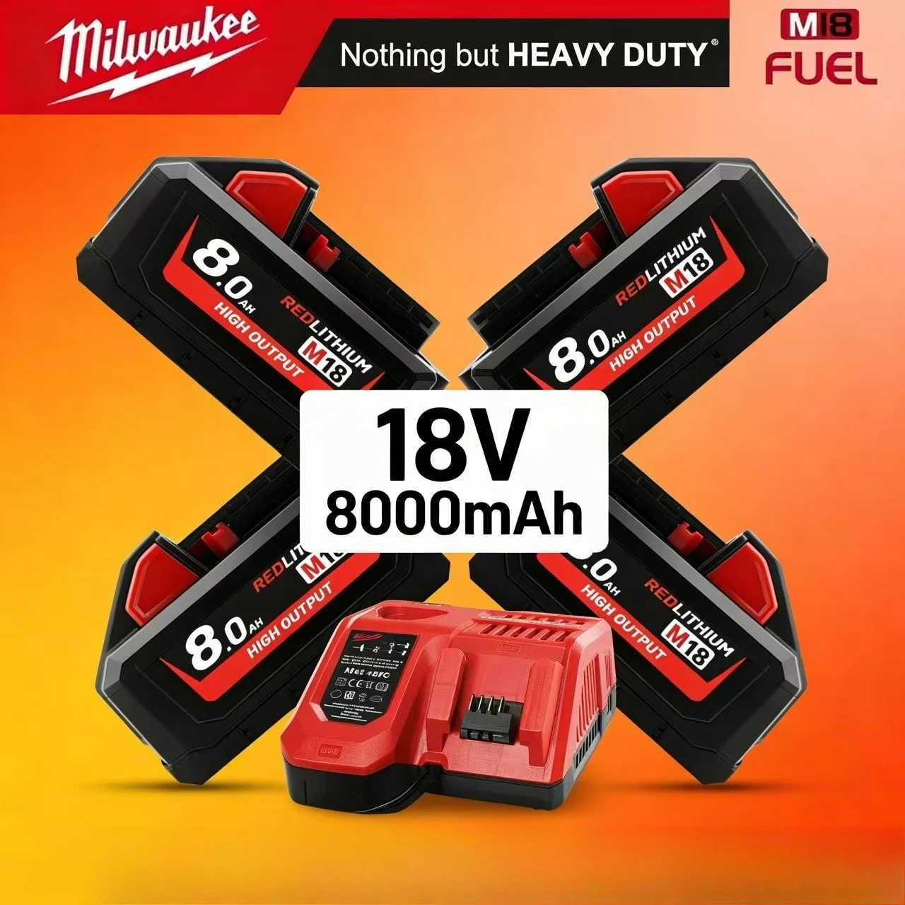 

Milwaukee M18 HB8 Battery,High-Performance 21700 Cells,Guaranteed Maximum Capacity&Long Life for All M18 System Power Tools