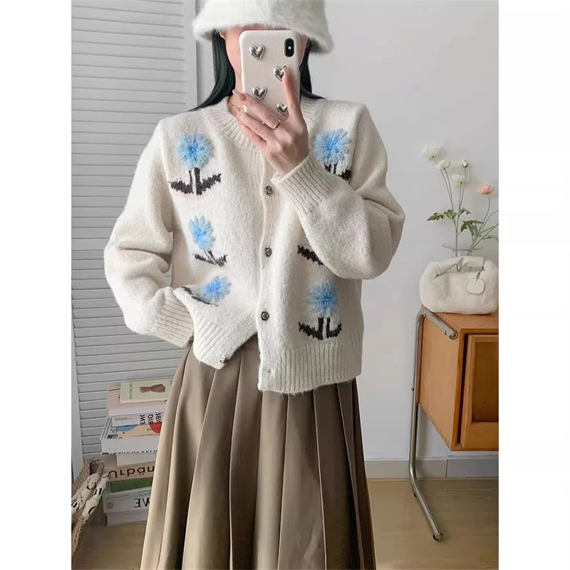 

Premium Knitted Sweater No Pilling Open Cardigan Long Sve round Ne Regular Length Autumn Winter New Arrival Women's Faion