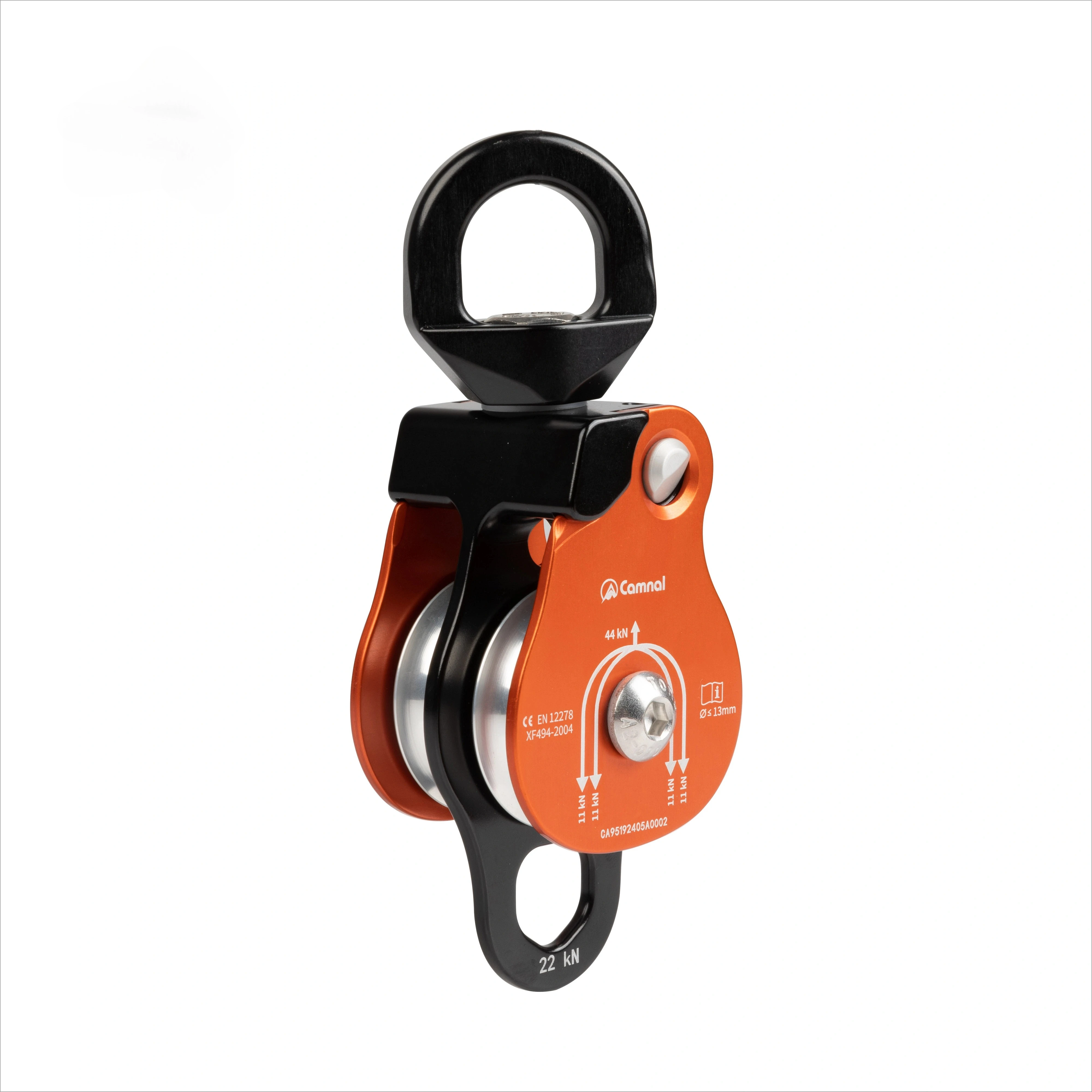 Canbal Outdoor Universal Wheel Rock Climbing Rope Hanging Pulley Ring Universal Joint Double Pulley Rotating Ring Side Plate