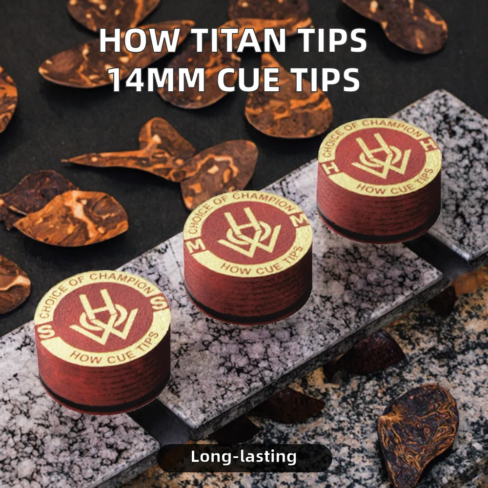 How Pool Cue Tip Pigskin Material 8-Layer Pressed Design 14mm Size S/M Model TITAM Tips for Pool & Billiard Games