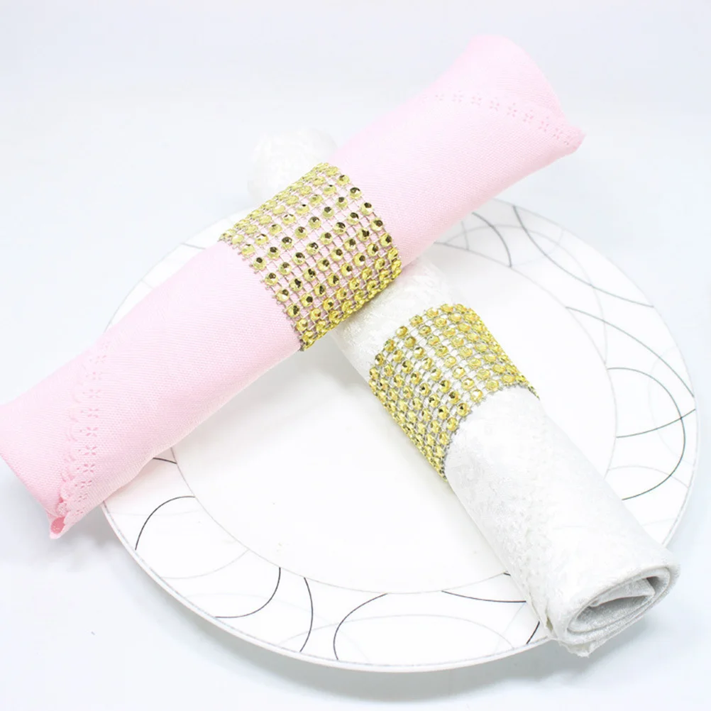 

60Pcs Napkin Rings Crystal Rhinestone Decoration Wedding Birthday Party Supplies Elegant Napkin Holders