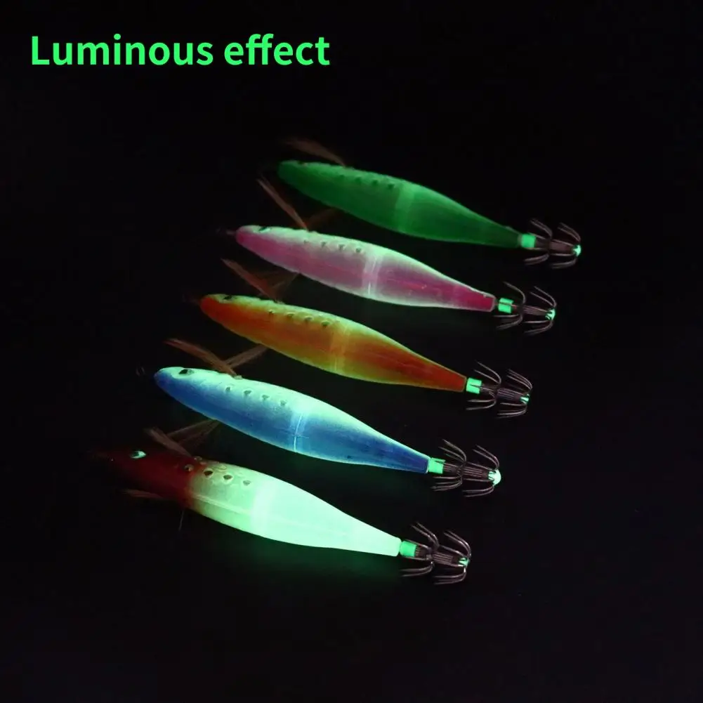 12cm/10g Luminous UV Blowing Tube Octopus Jig Hook Wood Shrimp Bait Bazooka Squid Hook Cloth Roll Sea Fishing Explosion Hook