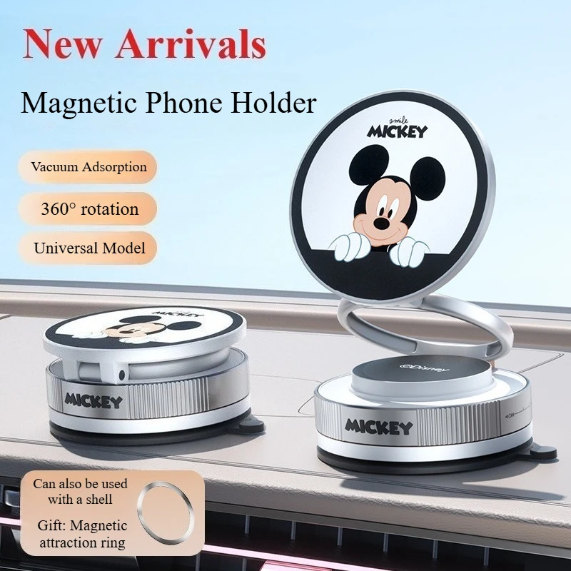 

Mickey Mouse Magnetic Car Phone Holder with New Vacuum Adsorption Special Suction Cup Navigation Stand