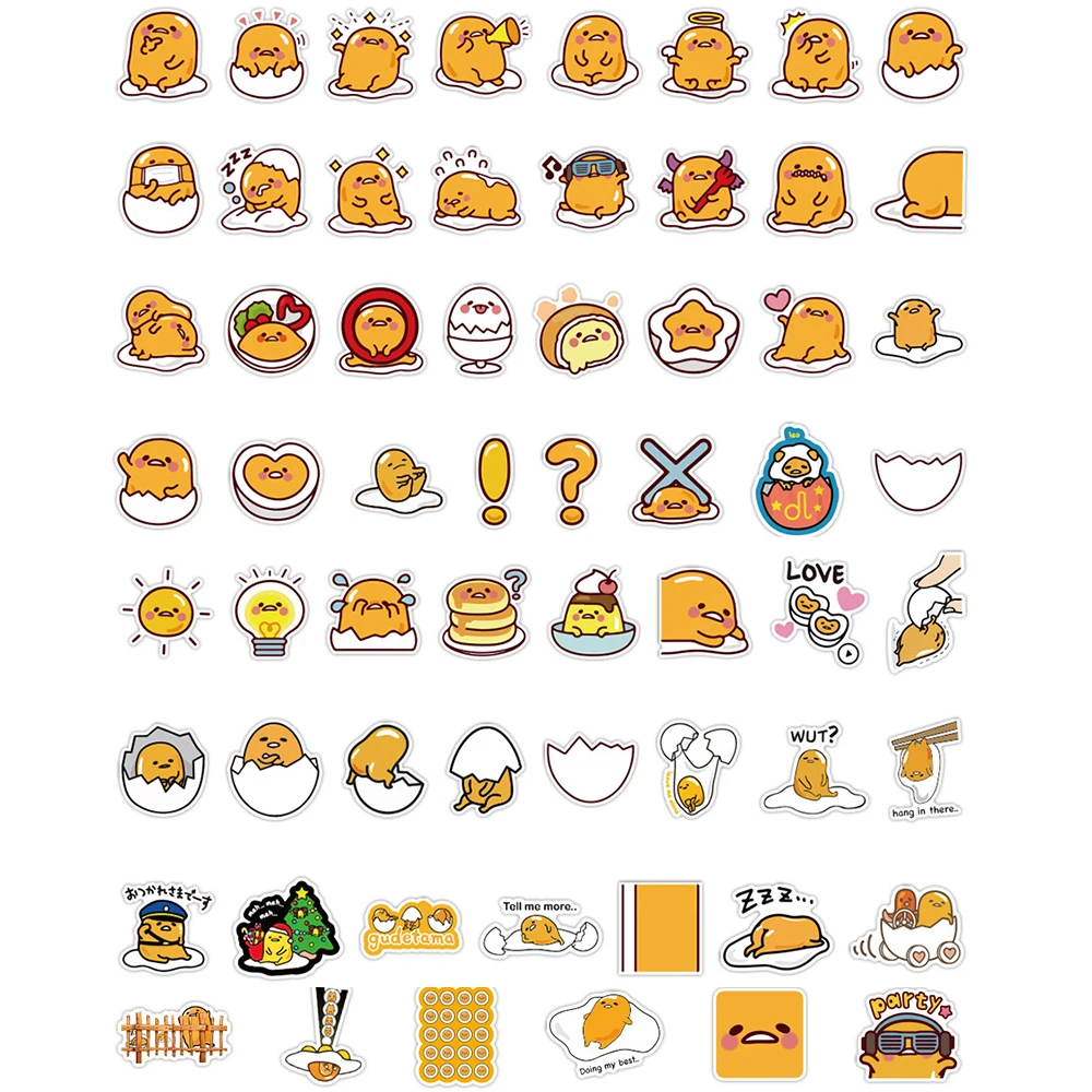 10/30/60/120PCS Funny Gudetama Stickers Kids DIY Classic Toy Decoration Phone Luggage Fridge Helmet Skateboard Graffiti Decals