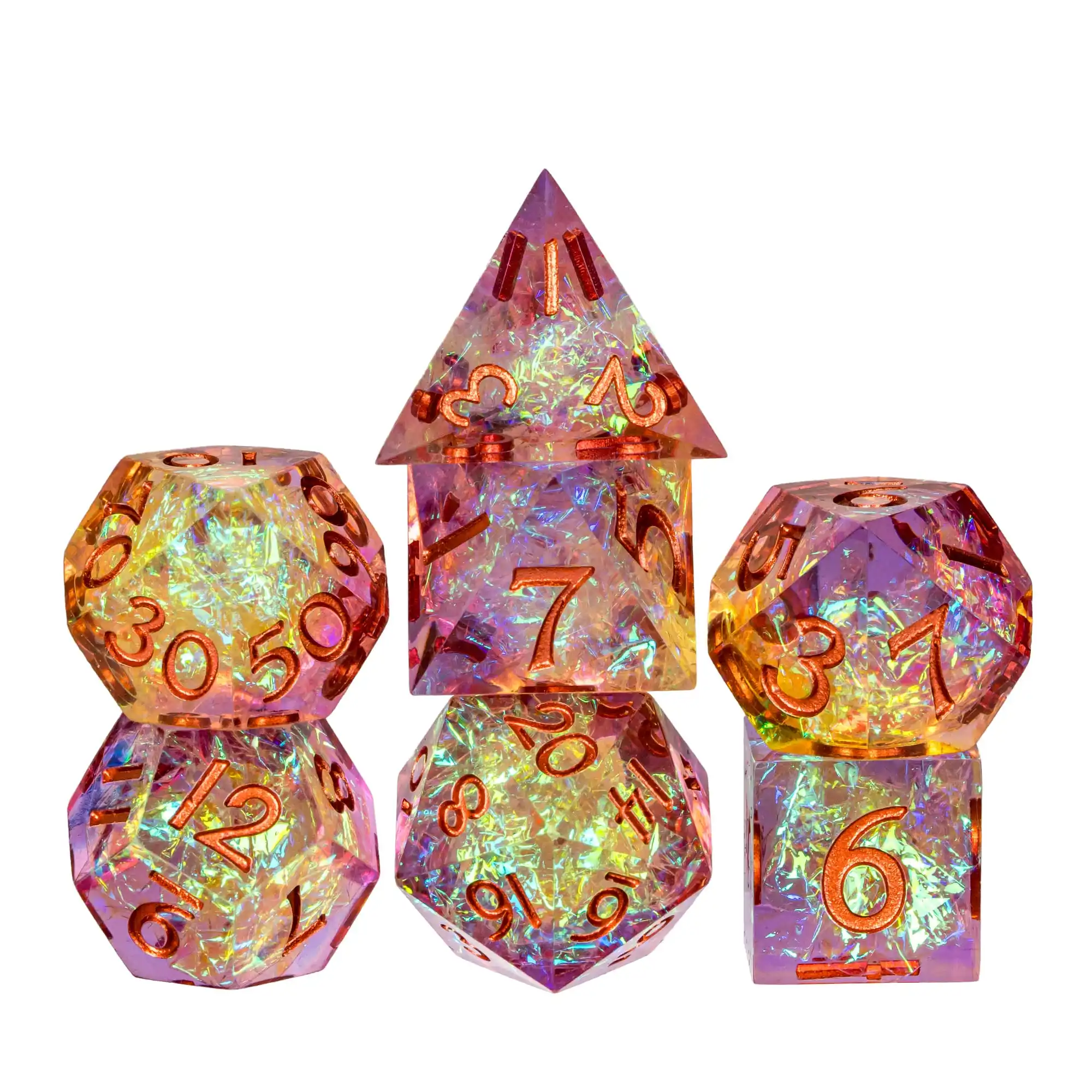 

Cusdie Flash Sharp Edges Dice DND 7 Sparkle Wrapper D&D Dice Многоцветный набор многогранных кубиков для ролевых игр Настольные игры