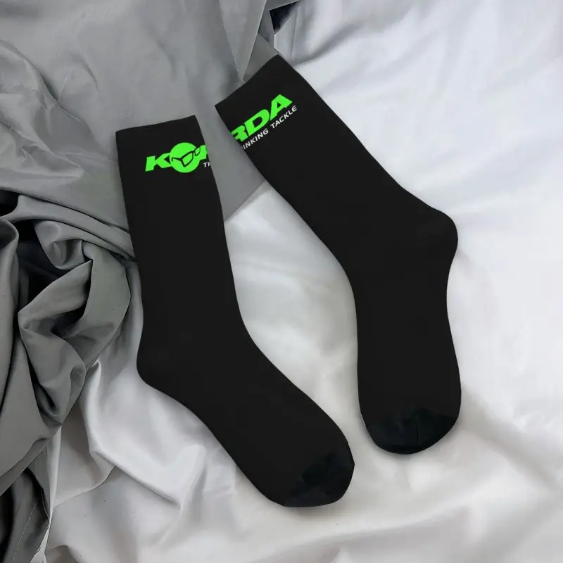 Calcetines estampados para hombre y mujer, medias elásticas con logotipo de Kordas Fishing, para verano, Otoño e Invierno