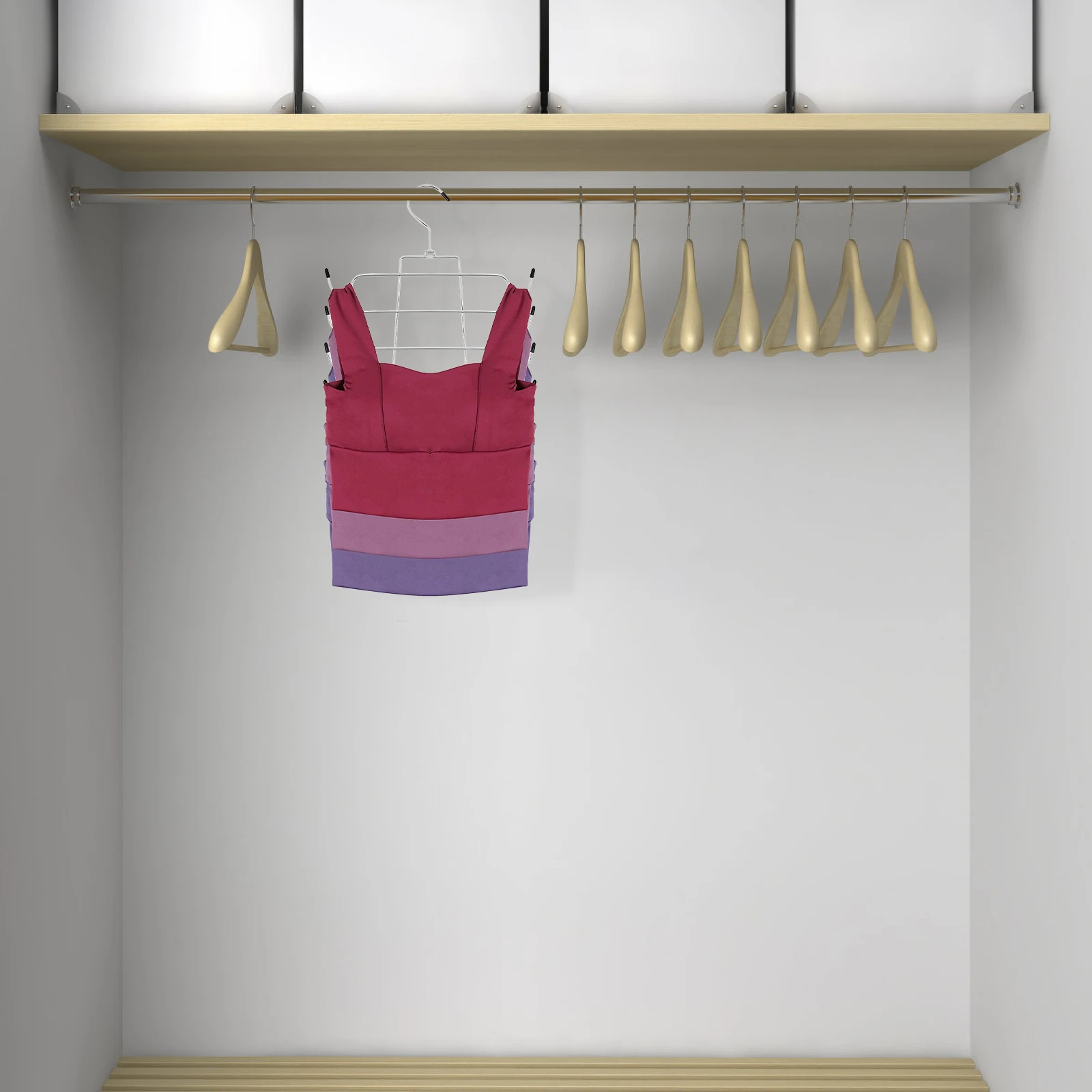 

2pcs Multi Layer Clothes Hanger Space Saving Closet Organizer Bra Holder for Bras Scarves Ties College Dorm Room Essentials