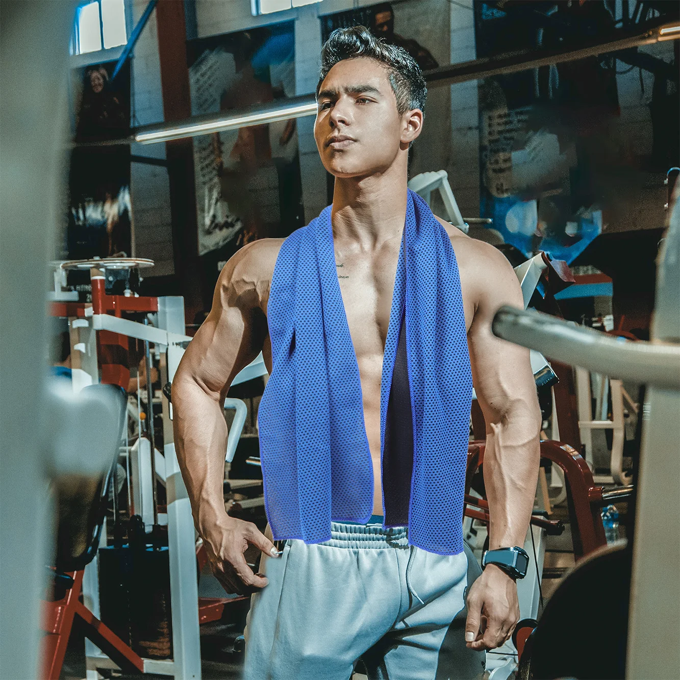 

4pcs Sweat Wicking Cooling Towels Lightweight Gym Sweat Towel For Sports Running Yoga Summer Outdoor Portable Fitness
