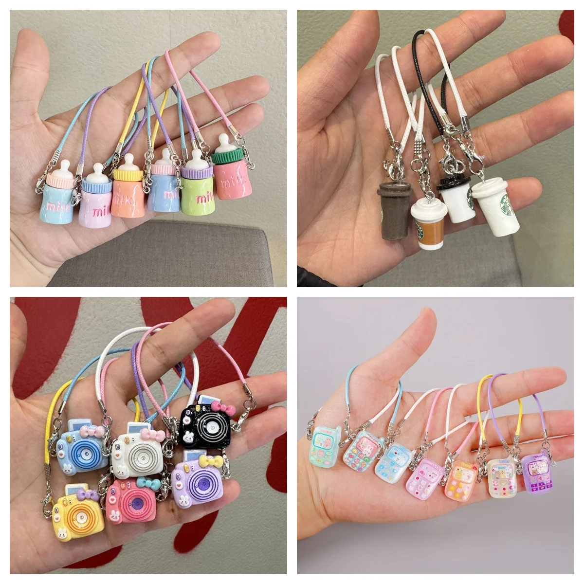 Mini DIY Camera Phone Coffee Cup Water Bottle Dress Up Plush Toy For Labubu Doll Pendant Dollhouse Accessories Sweet Couple Gift