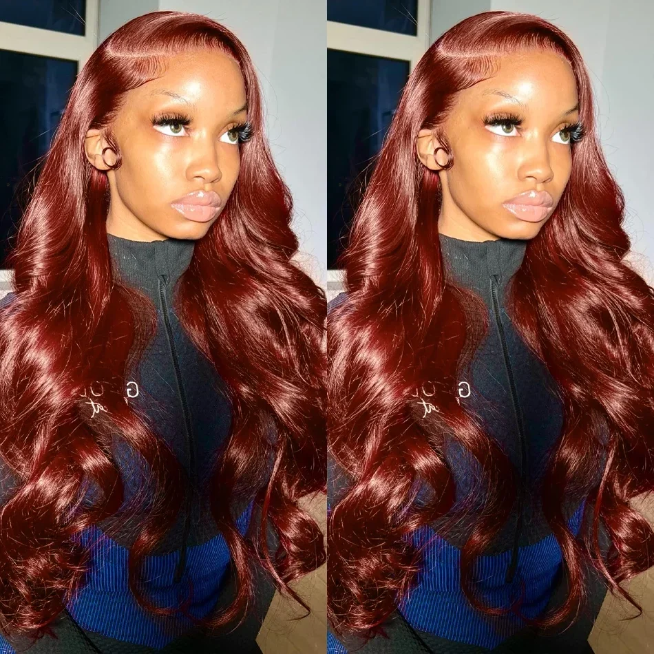 30Inch Brazilian Reddish Brown 13x4 13x6 HD Lace Front Wigs Human Hair Body Wave 180% Glueless Lace Frontal Wig For Women