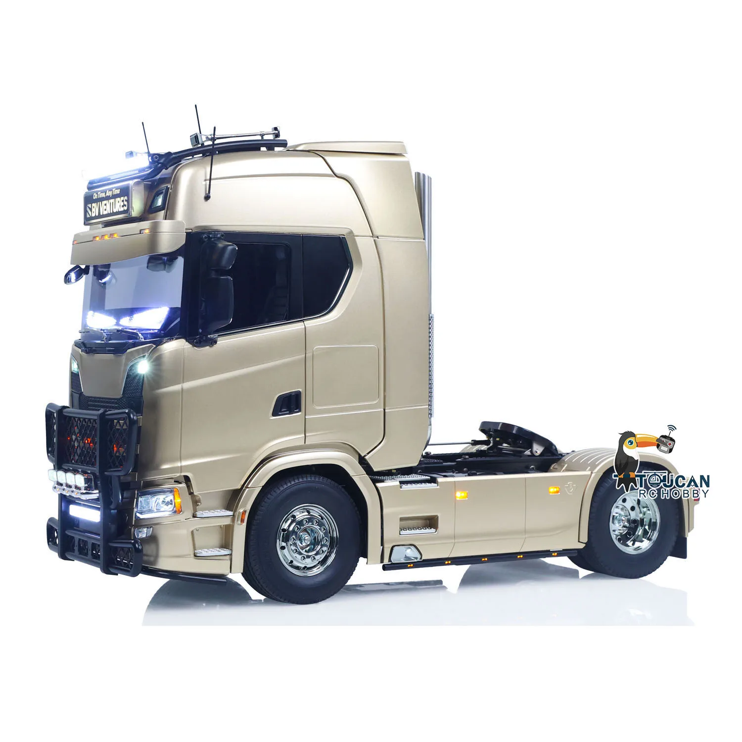 

RTR 1/14 Remote Control Tractor Truck 4X2 TAMIYA Chassis 56379 3Speed Gearbox Flowing Water Light Smoke Unit ST8 Radio TOUCAN