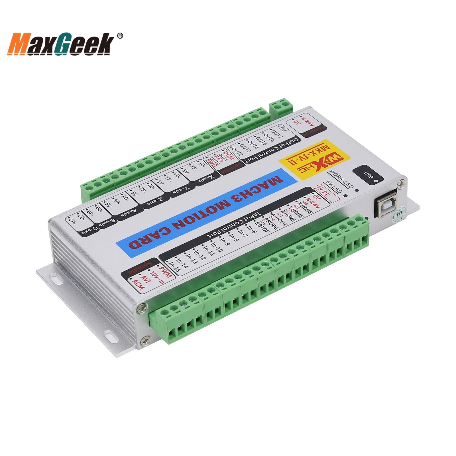 Maxgeek MK4-IV Mach3 Motion Card 3 Axis 4-Axis USB Motion Controller 2MHz CNC Breakout Board For Window 7 10