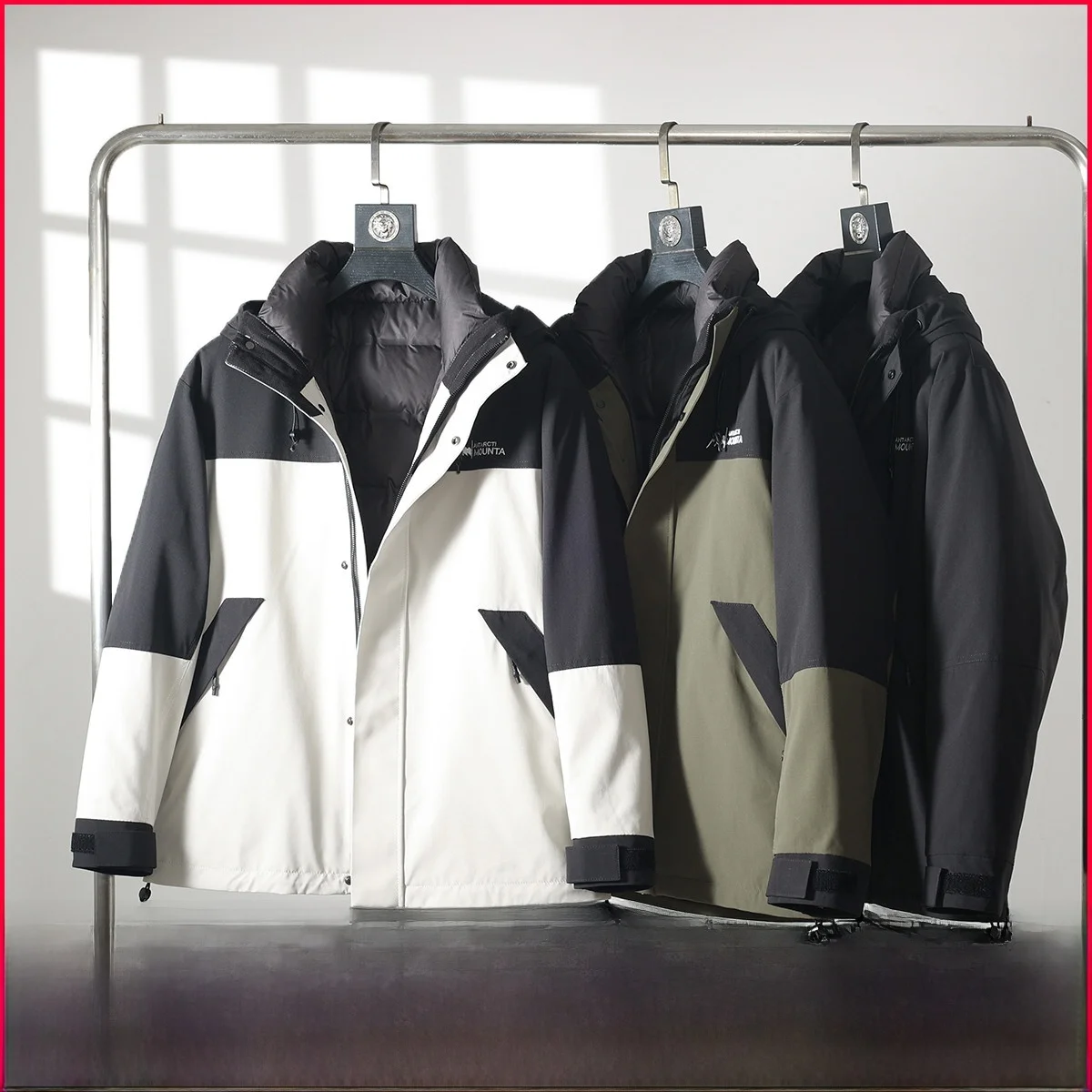 

Outdoor Tee-in-One Men's Faionable Du down Jaet Detachable Hooded Youth ular Regular Length Pure Color Winter Coat