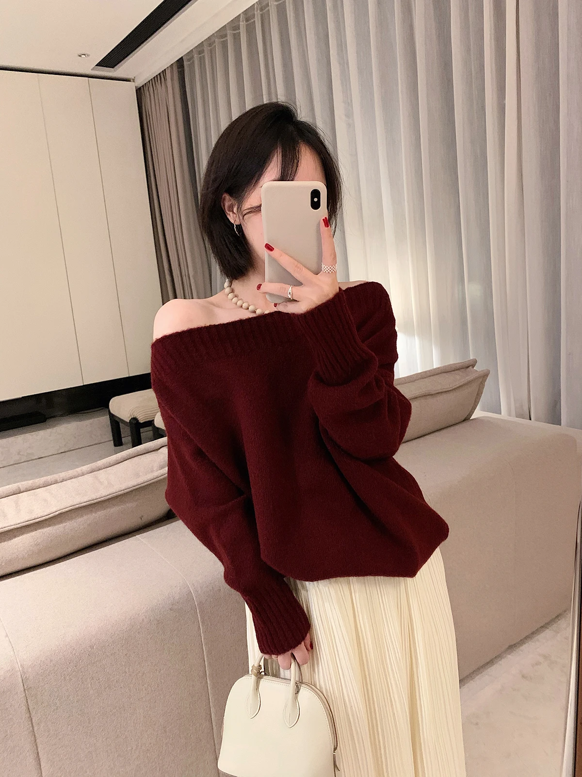 

Женский вязаный свитер Misslady Sli с одним открытым плечом, винтажный, свободный крой, оверсайз, в корейском стиле, с длинными рукавами, круглый вырез