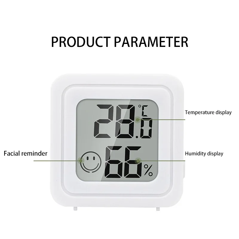 Sakelar Higrometer Termometer Digital LCD Mini Xiaomi ° F/ ° C Pengukur Sensor Pengukur Kelembapan Suhu Magnetik Ruangan Dalam Ruangan 4 Buah