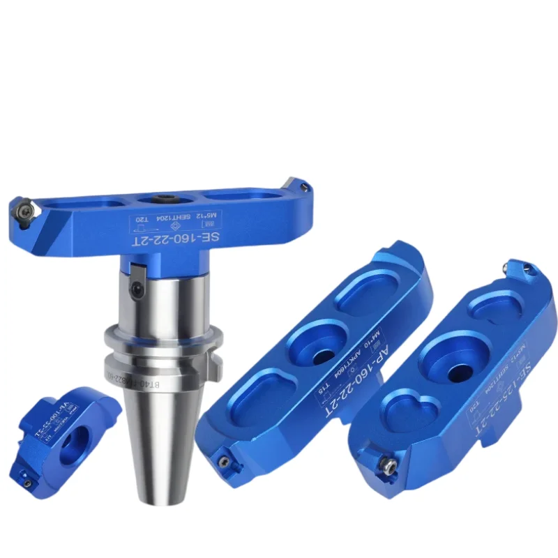 KM12 400R 90° 45° 50 63 AP SE Face Milling Cutter Head Two-Edged Bridge Aluminum Alloy for APKT1604 SEHT1204 CNC Milling Tool