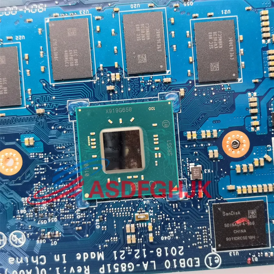 Imagem -02 - Motherboard Original para Dell Dell Chromebook 3100 p n: H9prr Dc8gk La-g851p Rev:a00 Cpu Sret1 N4000 Testado ok