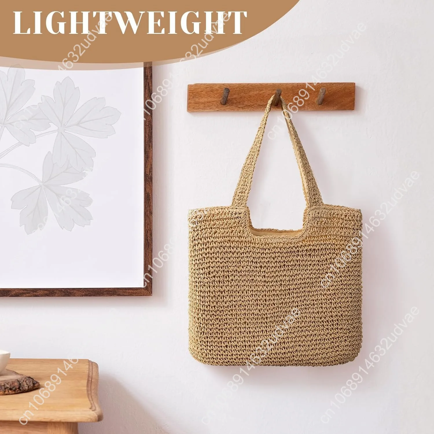 Beach Bags for Women, Large Beach Bag, Woven Straw Tote Bags Waterproof, Weaving Swim Shopping Travel Bag