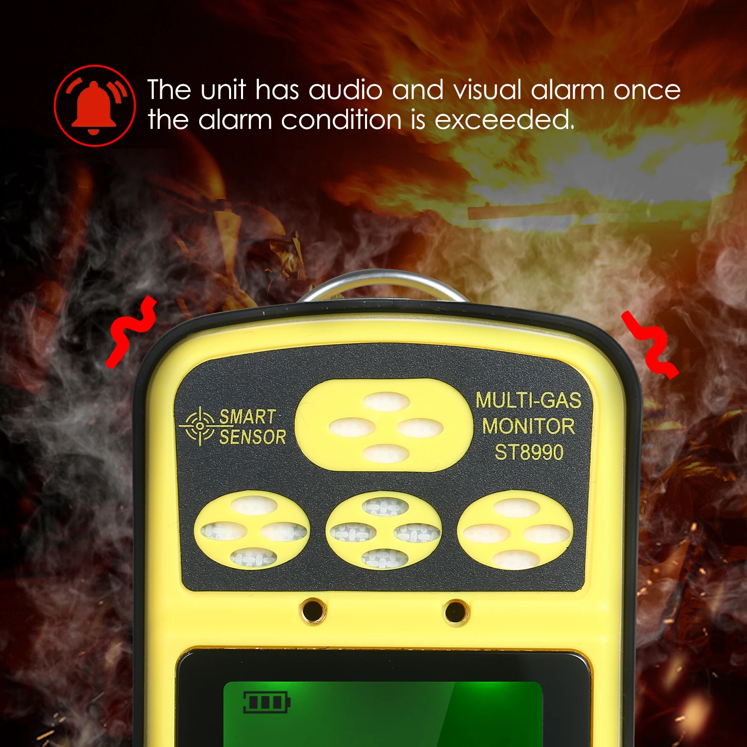 Slimme Sensor St8990 Multi Gas Monitor Oplaadbare 4 In 1 Gas Detector Tester Sensor Met Backlight Alarm Functie Lcd Display