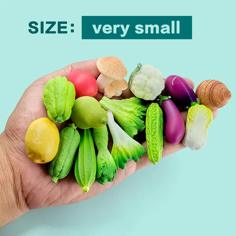 5Pcs Simulation Vegetable Lettuce Mushroom Chili Cucumber Broccoli Garlic Figurine Miniature Fairy Garden Decoration Accessories