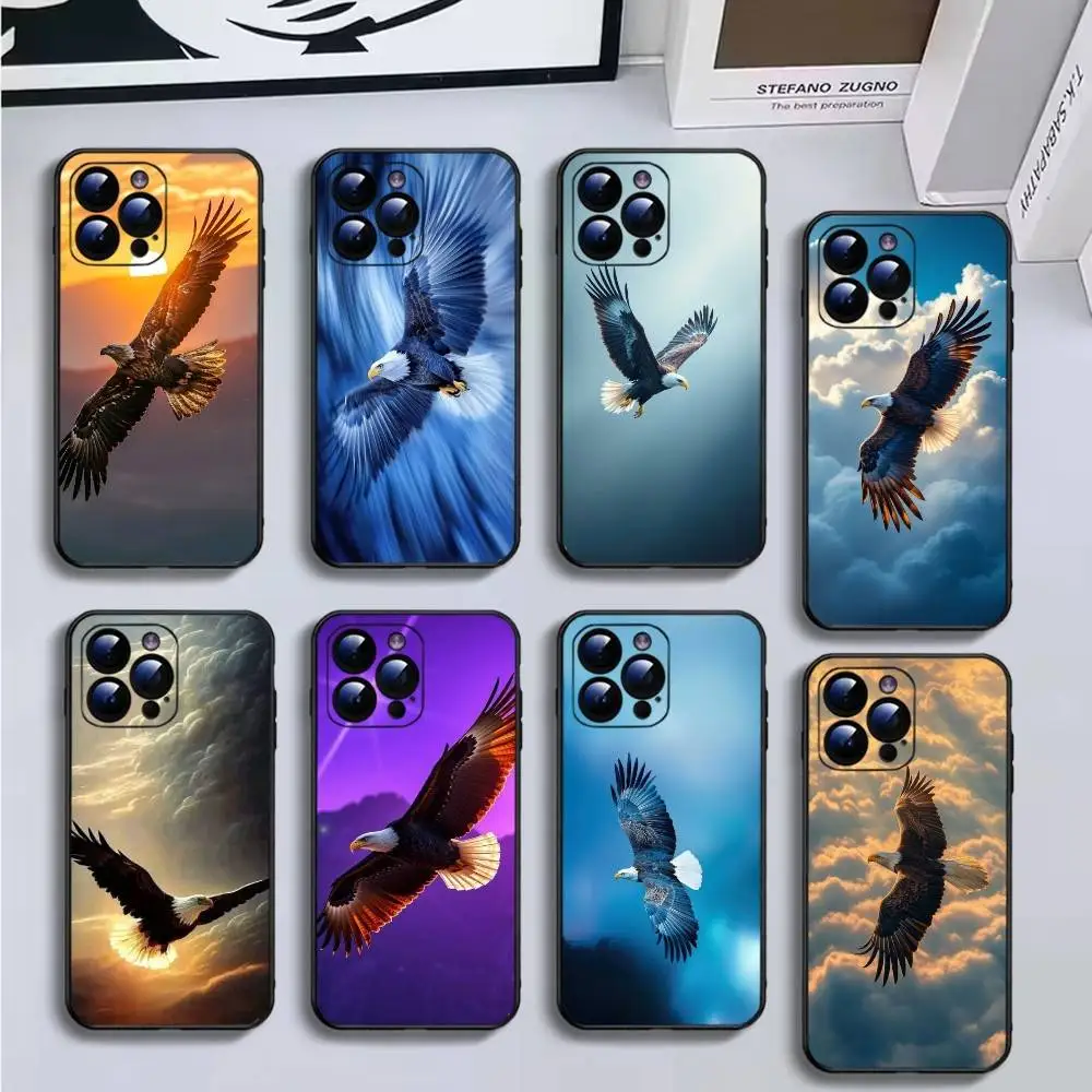 

Soaring Eagle Hunting Phone Case For iPhone16,15,14,13,12,11 Plus,Pro Max,XS,X,XR,SE,Mini,8,7,Soft Black Cover