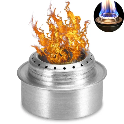 Imagen 2 del producto Estufa de Alcohol de aluminio plateada ultraligera para exteriores, cubierta de sellado para acampar, reunión de fuego, olla seca para el hogar, suministros de Picnic