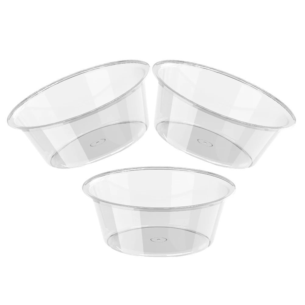 

3Pcs Transparent Wash Basin for Modern Face and Foot Soaking Tub Lightweight Plastic Basin for Home Travel Laundry Use