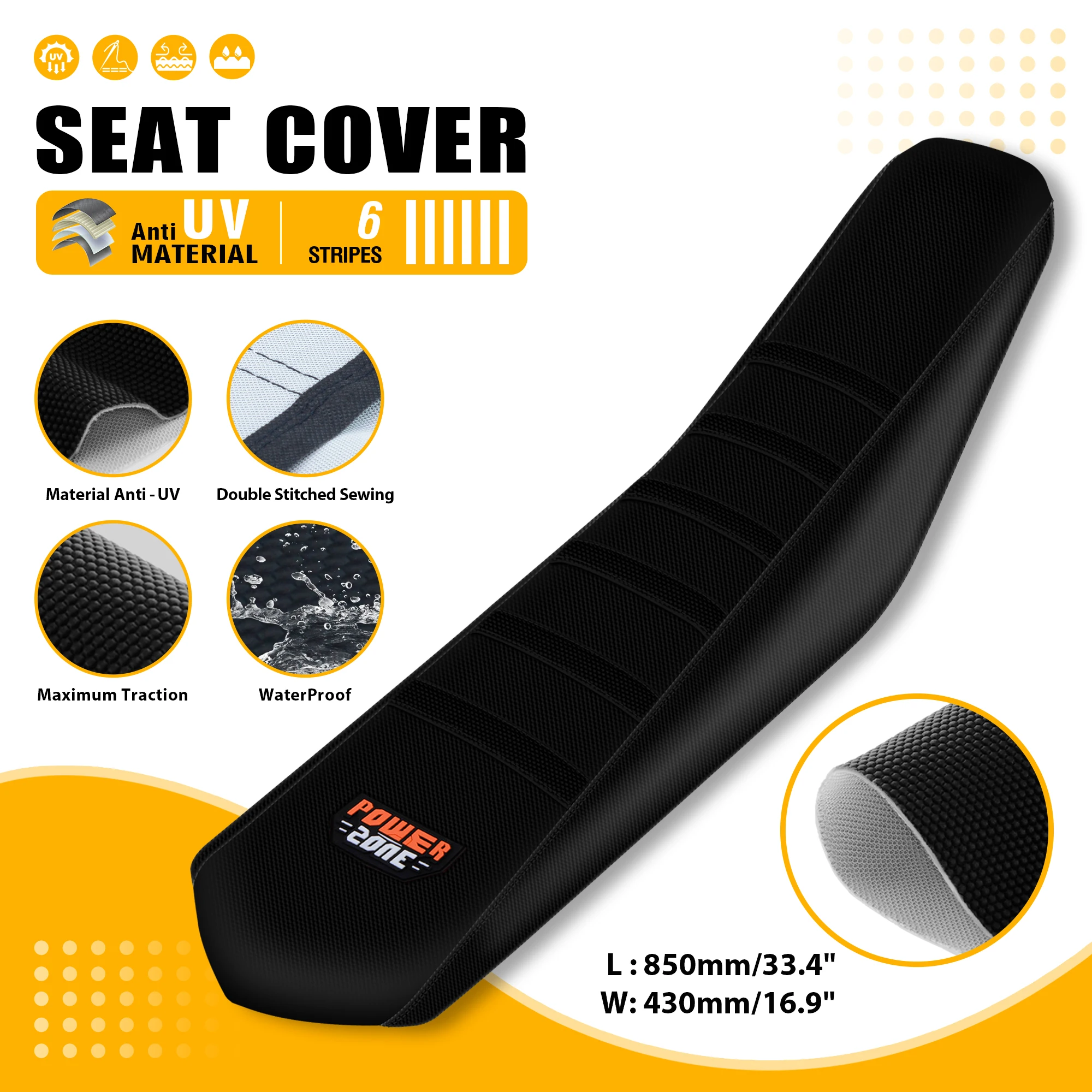 Powerzone Motorcycle Accessories Seat Cover for Honda KTM YAMAHA KAWASAKI Waterproof Universal Dirt Bike Seat Cushions