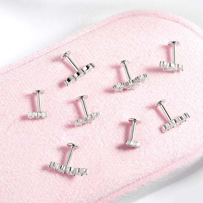 Smyoue Screw Gradient Moissanite Stud Earrings for Women Men Hip Hop Ear Cartilage Piercing S925 Sterling Silver Fine Jewelry 4